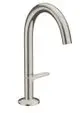 AXOR-HG-AXOR-One-Waschtischmischer-Select-170-mit-Push-Open-Ablaufgarnitur-Edelstahl-Optic-48020800 gallery number 1